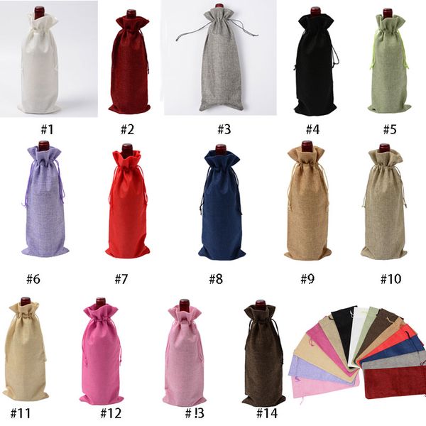 red wine bottle bag cover champagne pouch linen cotton home decoration party supplies xmas decor 14 colors toys gift
red wine bottle bag cover champagne pouch linen cotton home decoration party supplies xmas decor 14 colors toys gift