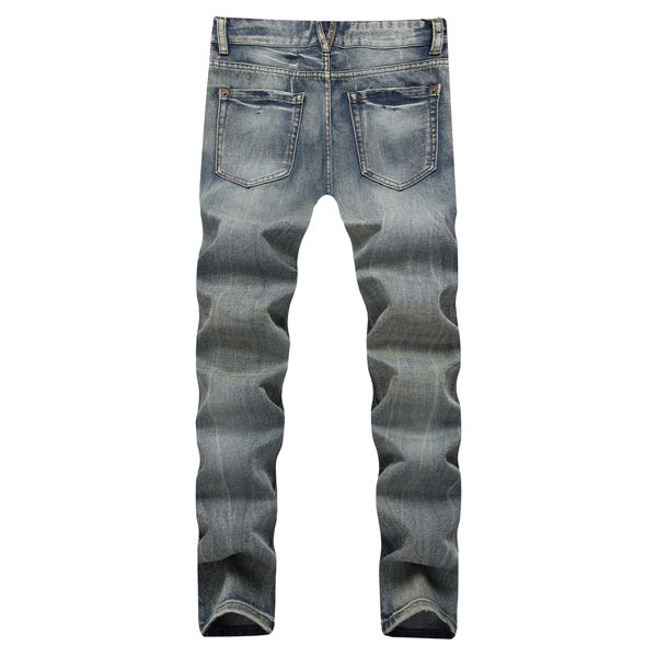 Men Straight Denim Blue Jeans Washed Vintage Ripped Distressed Long Jeans Trousers Fashion Slim Fit Pants
Men Straight Denim Blue Jeans Washed Vintage Ripped Distressed Long Jeans Trousers Fashion Slim Fit Pants