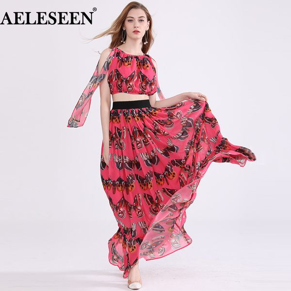 aeleseen designer runway 2 piece set insect butterfly print bow lacing up + ankle length ruffles skirt women 2018 suits, White
aeleseen designer runway 2 piece set insect butterfly print bow lacing up + ankle length ruffles skirt women 2018 suits, White