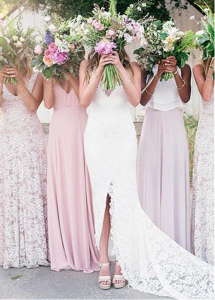 bohemian lace wedding dress side split mermaid beach wedding dresses sheer with beads sequins long bridal gowns, White
bohemian lace wedding dress side split mermaid beach wedding dresses sheer with beads sequins long bridal gowns, White