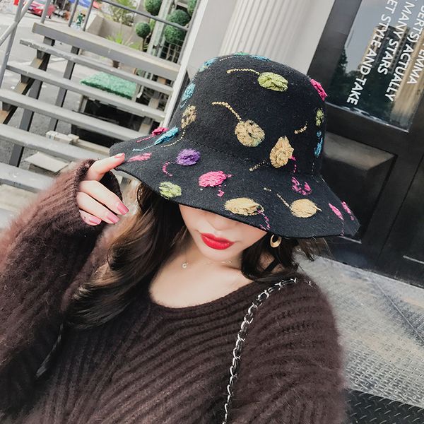 new autumn and winter temperament woolen mixed color flower pot cap female korean fashion british hat, Blue;gray
new autumn and winter temperament woolen mixed color flower pot cap female korean fashion british hat, Blue;gray