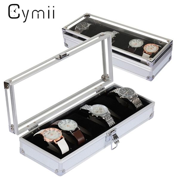 cymii watch box case 6 grid insert slots jewelry watches display storage box case aluminium watch jewelry decoration, Black;blue
cymii watch box case 6 grid insert slots jewelry watches display storage box case aluminium watch jewelry decoration, Black;blue