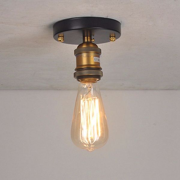 Vintage Ceiling Light Flush Mounted Ceiling Lamp E27 Metal Light Fixture For Kitchen Bedroom Hallway Cafe Bar Home Lighting