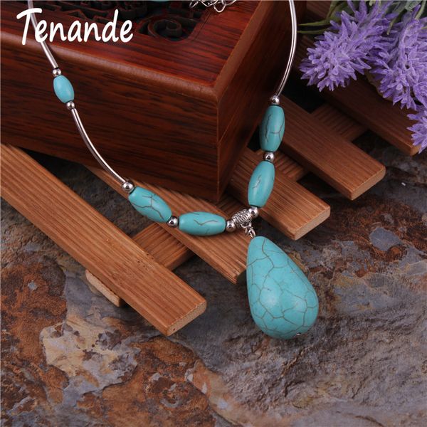 Maxi Boho Tibet Silver Color Natural Stone Beads Big Water Droplets Pendant Necklaces for Women Girl
Maxi Boho Tibet Silver Color Natural Stone Beads Big Water Droplets Pendant Necklaces for Women Girl
