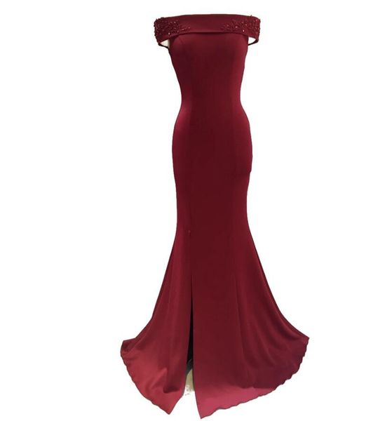 women off shoulder mermaid burgundy slit prom dresses long satin 2018 floor length open back with zipper evening gowns custom made, Red
women off shoulder mermaid burgundy slit prom dresses long satin 2018 floor length open back with zipper evening gowns custom made, Red