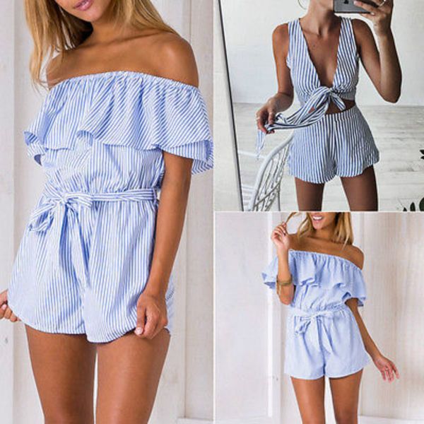 fashion womens casual off shoulder party beach striped bandage bodysuit bodycon jumpsuit playsuit outfits sunsuit clubwear new, Black;white
fashion womens casual off shoulder party beach striped bandage bodysuit bodycon jumpsuit playsuit outfits sunsuit clubwear new, Black;white