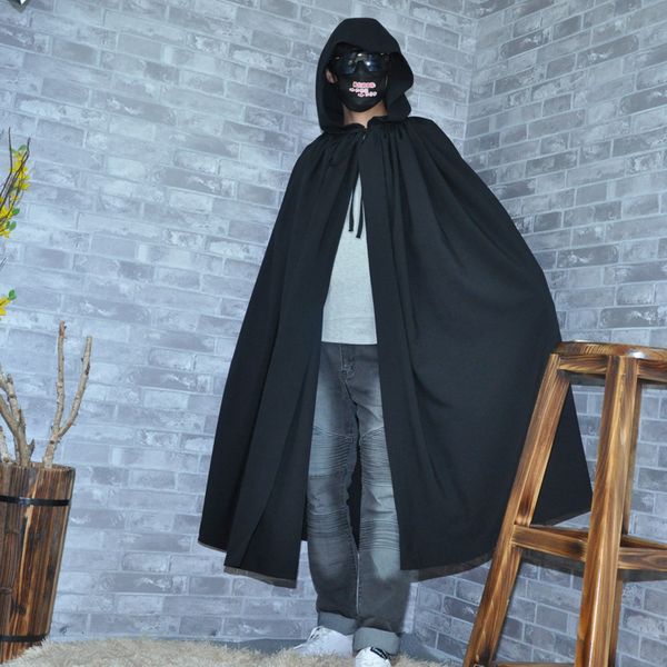 new male fashion wizard wizard super long and wide cloak cloak and hat without buttons hooded men's plus size windbreaker jacket, Tan;black
new male fashion wizard wizard super long and wide cloak cloak and hat without buttons hooded men's plus size windbreaker jacket, Tan;black
