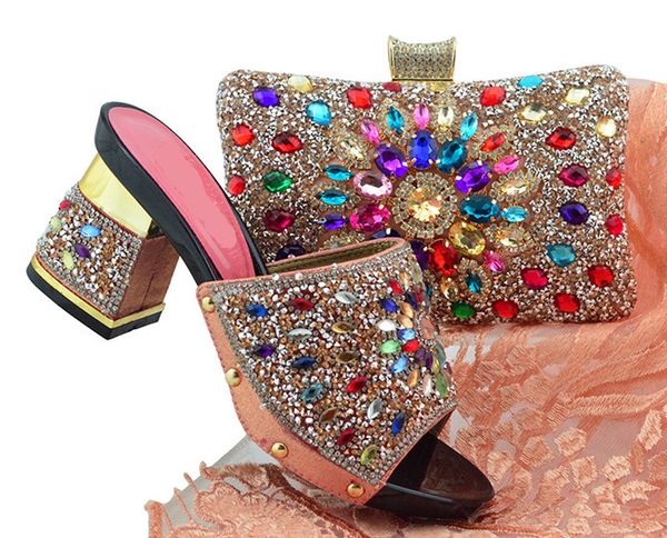 peach african women shoes matching set with crystal design and peach color bag for dress fgt004, Black
peach african women shoes matching set with crystal design and peach color bag for dress fgt004, Black
