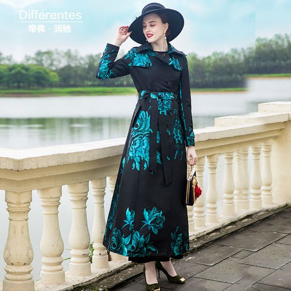 df office lady printed autumn coat women designer turndown collar long coat overcoat female casual double breasted 64930, Tan;black
df office lady printed autumn coat women designer turndown collar long coat overcoat female casual double breasted 64930, Tan;black