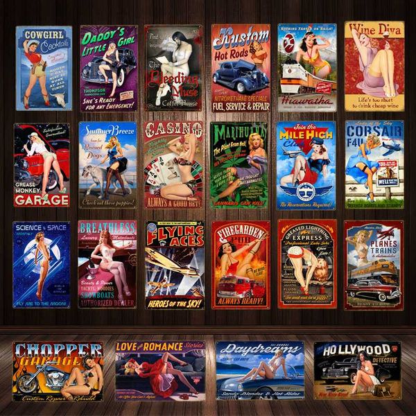 rods pin up girl with car metal tin signs air plane motor garage dogs with lady wall poster vintage home decor yd051
rods pin up girl with car metal tin signs air plane motor garage dogs with lady wall poster vintage home decor yd051