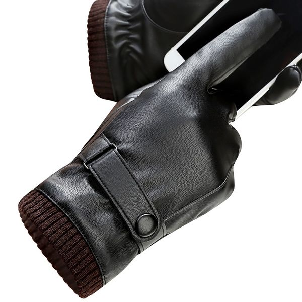 men' touch screen gloves autumn and winter simulation leather plus fluffy wool mouth windproof warm driving riding mittens, Blue;gray
men' touch screen gloves autumn and winter simulation leather plus fluffy wool mouth windproof warm driving riding mittens, Blue;gray