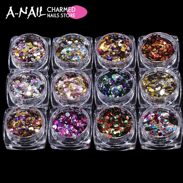 12 jars /set nail art glitter 12 colors round shapes confetti sequins acrylic tips uv gel 3d nail art decorations tools, Silver;gold
12 jars /set nail art glitter 12 colors round shapes confetti sequins acrylic tips uv gel 3d nail art decorations tools, Silver;gold