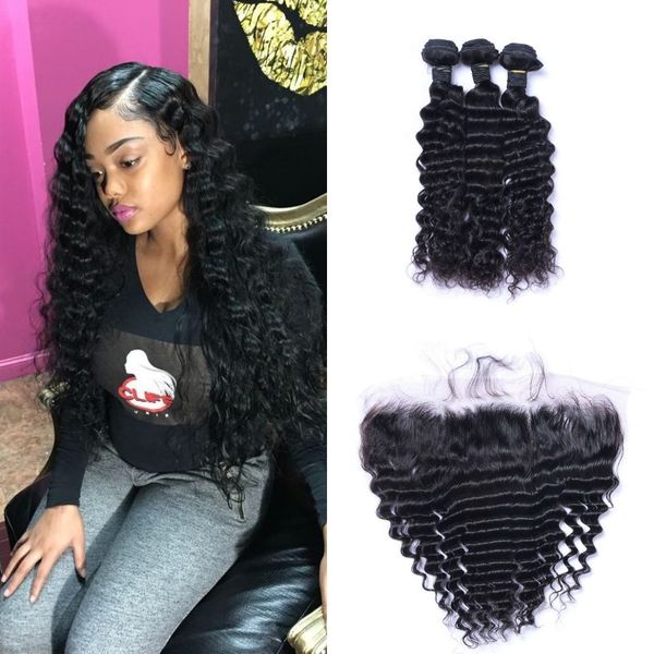 brazilian virgin hair with frontal 13x4 deep wave hair bundles with lace frontals natural black remy human hair ping, Black;brown
brazilian virgin hair with frontal 13x4 deep wave hair bundles with lace frontals natural black remy human hair ping, Black;brown