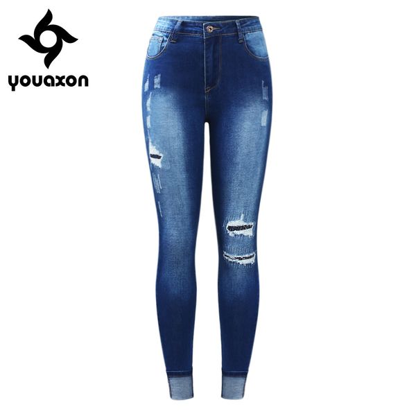2171 youaxon new classic patchwork extended jeans woman stretchy ripped denim pants trousers for women pencil skinny jeans s18101603, Blue 
2171 youaxon new classic patchwork extended jeans woman stretchy ripped denim pants trousers for women pencil skinny jeans s18101603, Blue
