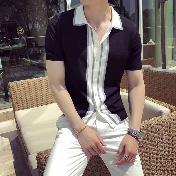 fashion men clothes 2018 summer slim fit homme brand short sleeve casual contrasting colors single breasted men shirt, White;black
fashion men clothes 2018 summer slim fit homme brand short sleeve casual contrasting colors single breasted men shirt, White;black