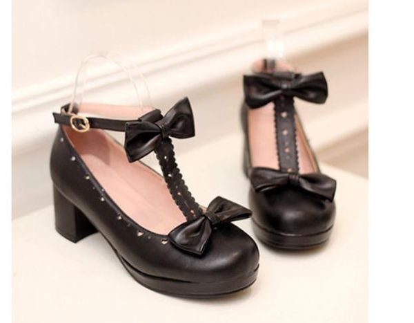 send spring and autumn new style middle heel shoes coarse heel bowknot women shoes, Black
send spring and autumn new style middle heel shoes coarse heel bowknot women shoes, Black