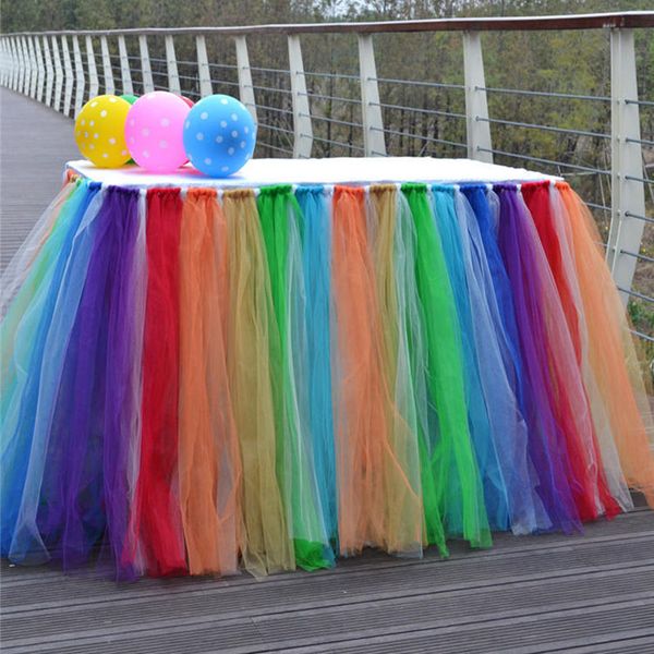 multicolor tulle tutu table skirt tableware for wedding party birthday decor lace table cover home textiles decorations wx9-870
multicolor tulle tutu table skirt tableware for wedding party birthday decor lace table cover home textiles decorations wx9-870
