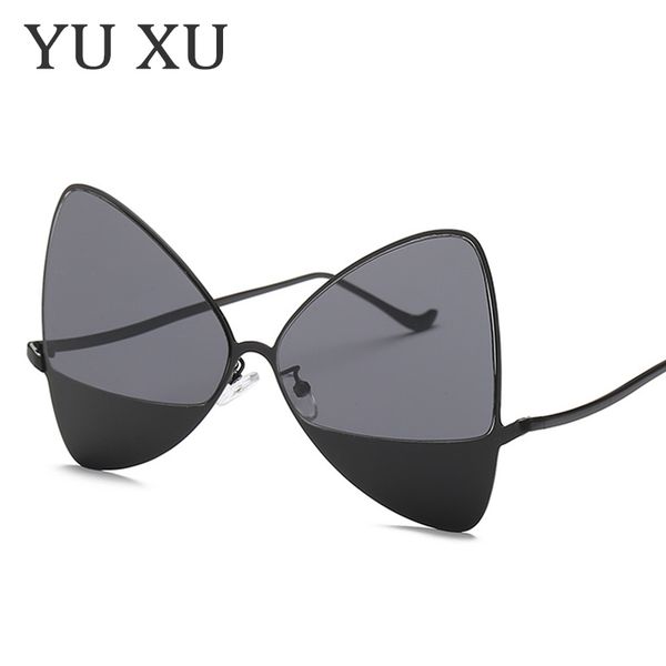 yu xu new large frame triangle sunglasses women fashion brand designer metal frame sunglasses personality butterfly shape sunglasses h94