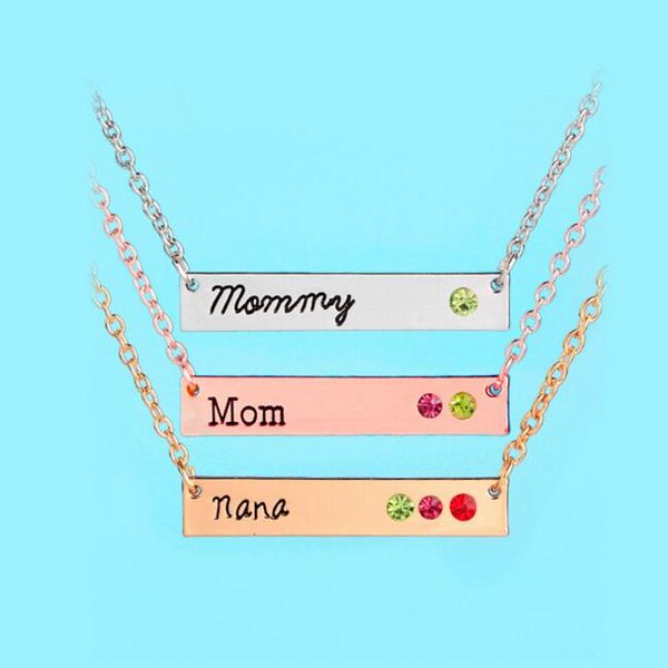 mommy mom nana necklace crystal birthstone horizontal bar necklaces silver rose gold chain for women family member jewelry 3 styles 60 pcs
mommy mom nana necklace crystal birthstone horizontal bar necklaces silver rose gold chain for women family member jewelry 3 styles 60 pcs