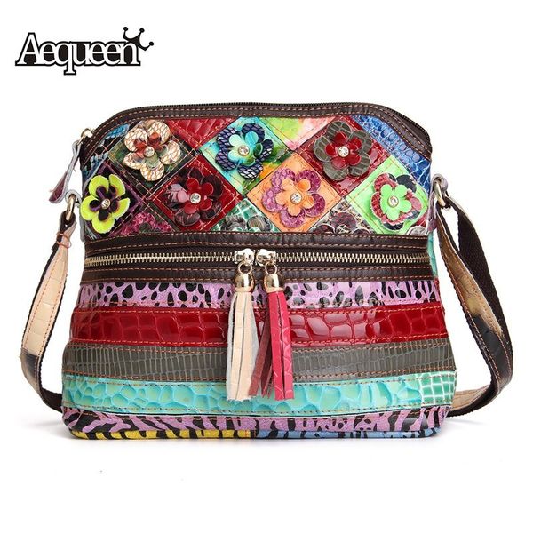 aequeen genuine leather women handbags patchwork flower messenger bags female colorful shoulder bags for women random color sac d18102303
aequeen genuine leather women handbags patchwork flower messenger bags female colorful shoulder bags for women random color sac d18102303