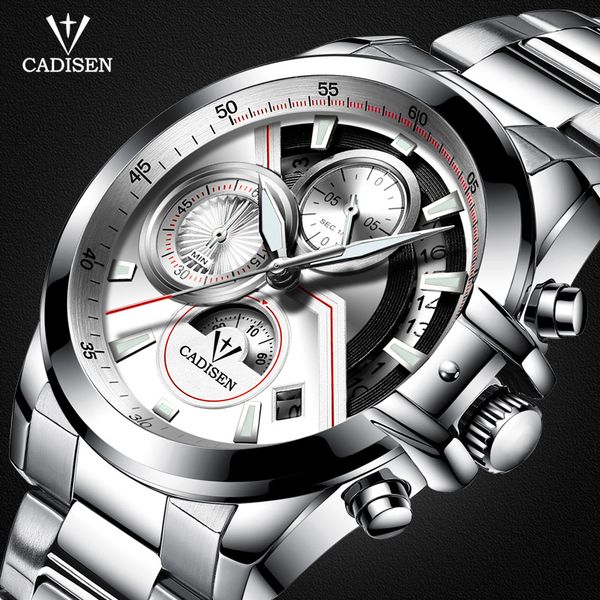 cadisen men's stainless steel chronograph quartz watches with luminous hands waterproof analogue quartz wristwatch boys c9016-s7, Slivery;brown
cadisen men's stainless steel chronograph quartz watches with luminous hands waterproof analogue quartz wristwatch boys c9016-s7, Slivery;brown