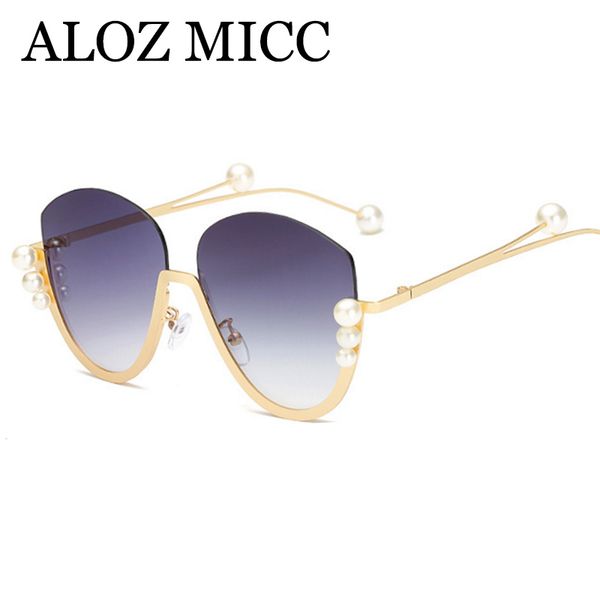 aloz micc fashion semi-rimless sunglasses women luxury big pearl sun glasses female metal frame eyewear uv400 a618, White;black
aloz micc fashion semi-rimless sunglasses women luxury big pearl sun glasses female metal frame eyewear uv400 a618, White;black