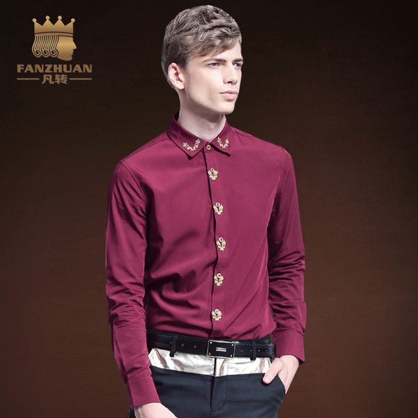 fanzhuan featured brands clothing formal shirt men classic business long sleeve red wine color embroidery collar slim fit shirt, White;black
fanzhuan featured brands clothing formal shirt men classic business long sleeve red wine color embroidery collar slim fit shirt, White;black