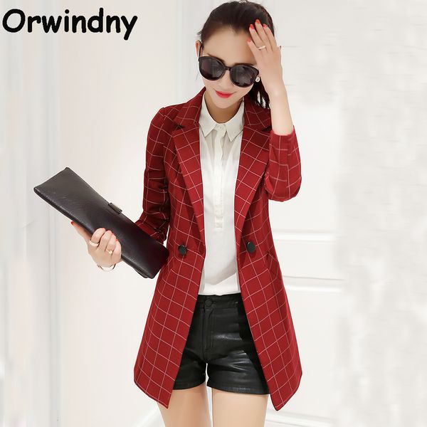 orwindny women's spring blazer 2017 new fashion plaid long female blazers single button clothing outerwear s-xxl suit coat, White;black
orwindny women's spring blazer 2017 new fashion plaid long female blazers single button clothing outerwear s-xxl suit coat, White;black