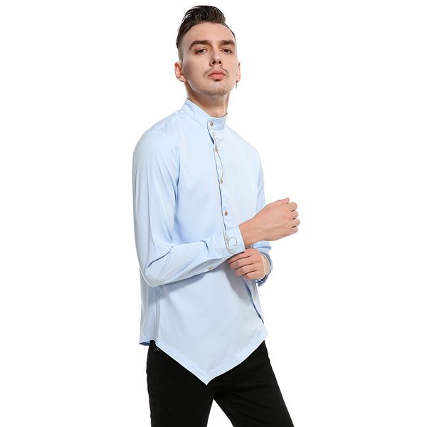 long-sleeved shirt 2018 autumn men's casual solid color diagonal button jacket coat men's cotton slim shirts europe size xxl, White;black
long-sleeved shirt 2018 autumn men's casual solid color diagonal button jacket coat men's cotton slim shirts europe size xxl, White;black