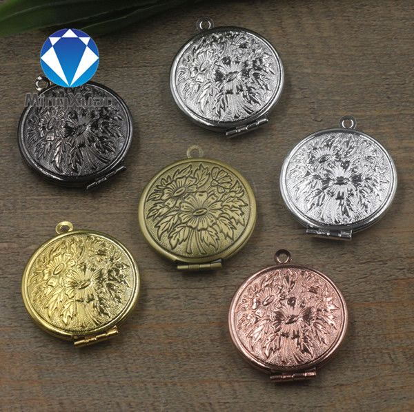 mingxuan 5pcs 27mm 6 colors plated locket pendant charm vintage copper round shape flowers carved p locket pendant jewelry, Black
mingxuan 5pcs 27mm 6 colors plated locket pendant charm vintage copper round shape flowers carved p locket pendant jewelry, Black