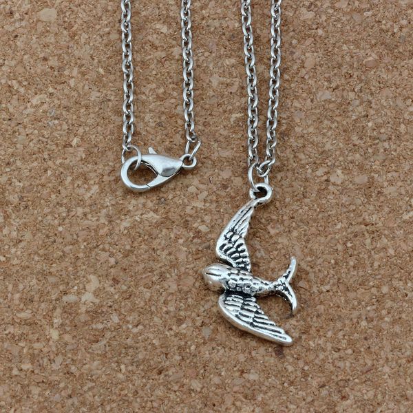24pcs / lot ancient silver alloy cute little swallow bird charms pendant necklaces 18 inches chains jewelry diy a-253d
24pcs / lot ancient silver alloy cute little swallow bird charms pendant necklaces 18 inches chains jewelry diy a-253d