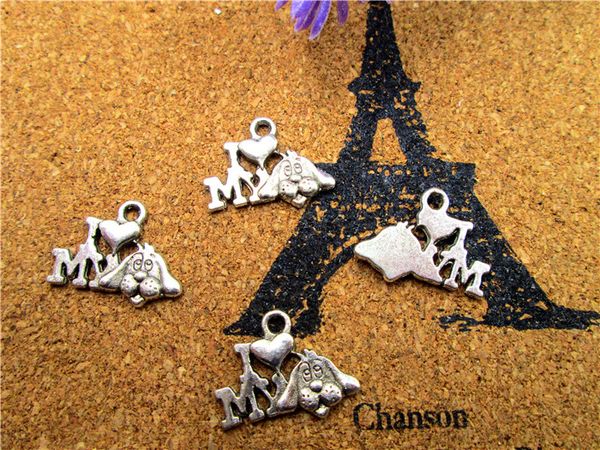 90pcs--i love my dog charms, antique tibetan silver love my dog charm pendants 12x13mm, Bronze;silver
90pcs--i love my dog charms, antique tibetan silver love my dog charm pendants 12x13mm, Bronze;silver