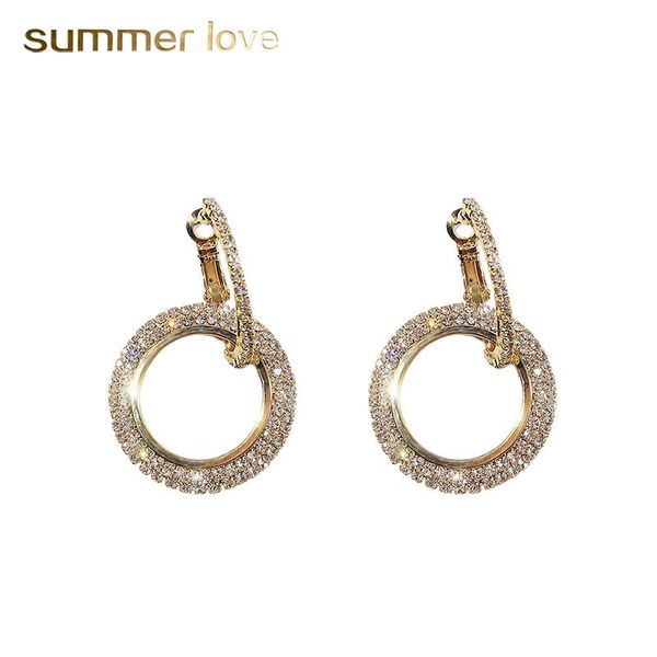 high fashion round geometric rhinestone shiny drop earrings for women handmade rose gold copper hoop earring with steel pin, Golden;silver
high fashion round geometric rhinestone shiny drop earrings for women handmade rose gold copper hoop earring with steel pin, Golden;silver