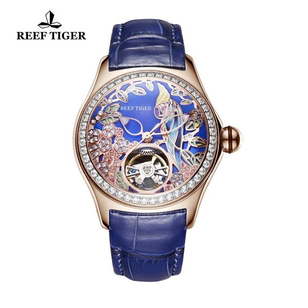 reef tiger 2018 diamonds fashion watch women steel genuine leather strap automatic analog waterproof watches, Slivery;brown
reef tiger 2018 diamonds fashion watch women steel genuine leather strap automatic analog waterproof watches, Slivery;brown