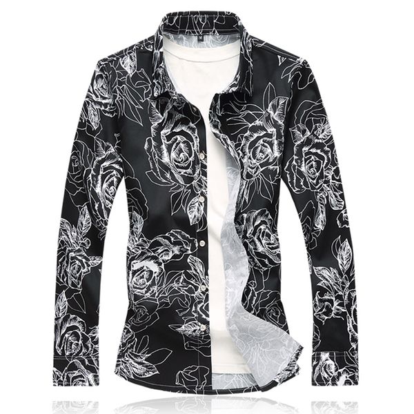 2018 autumn men white shirts causal slim fit rose flower printing formal business turn down collar homme dress plus size 6xl 7xl, White;black
2018 autumn men white shirts causal slim fit rose flower printing formal business turn down collar homme dress plus size 6xl 7xl, White;black