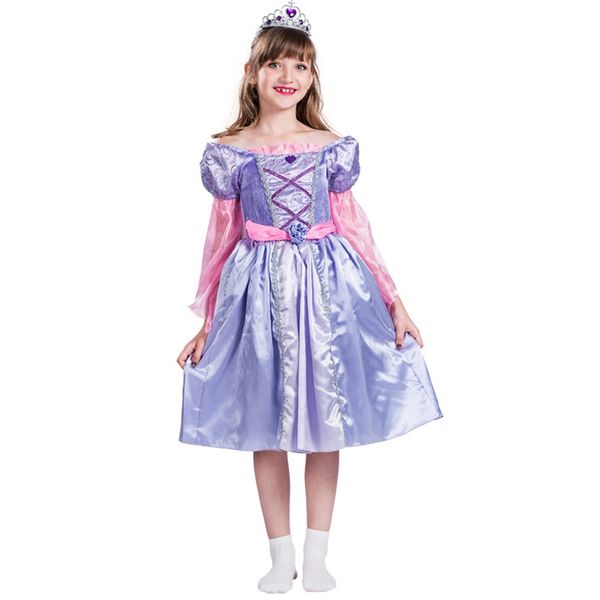 girls purple victorian princess fancy-dress halloween costume, Black;red