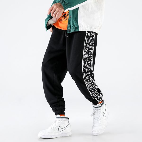 autumn men's new fashion youth loose personality temperament solid color versatile cotton polyester side printing casual pants, Black
autumn men's new fashion youth loose personality temperament solid color versatile cotton polyester side printing casual pants, Black