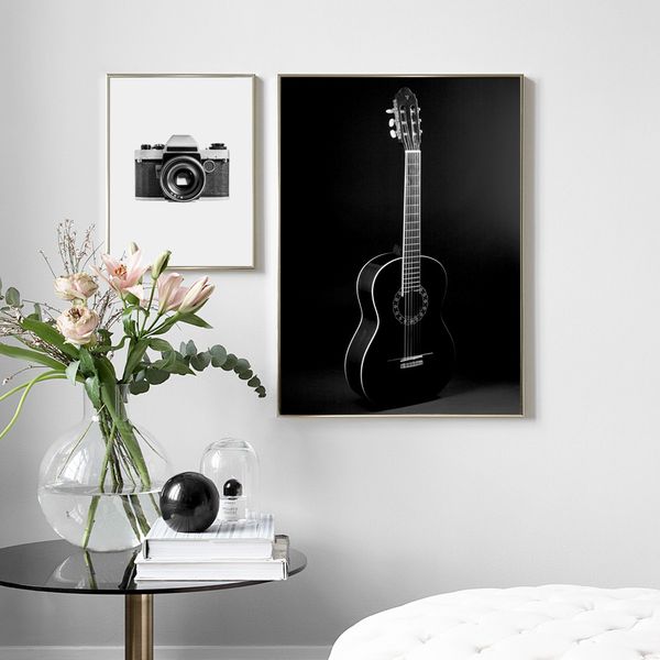 guitar camera black white vintage posters and prints wall art canvas painting nordic wall pictures for living room salon decor
guitar camera black white vintage posters and prints wall art canvas painting nordic wall pictures for living room salon decor