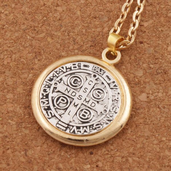 2-tone catholicism pendant necklaces benedict bead medal cross spacer fashion jewelry n1695 24inches chain, Silver
2-tone catholicism pendant necklaces benedict bead medal cross spacer fashion jewelry n1695 24inches chain, Silver