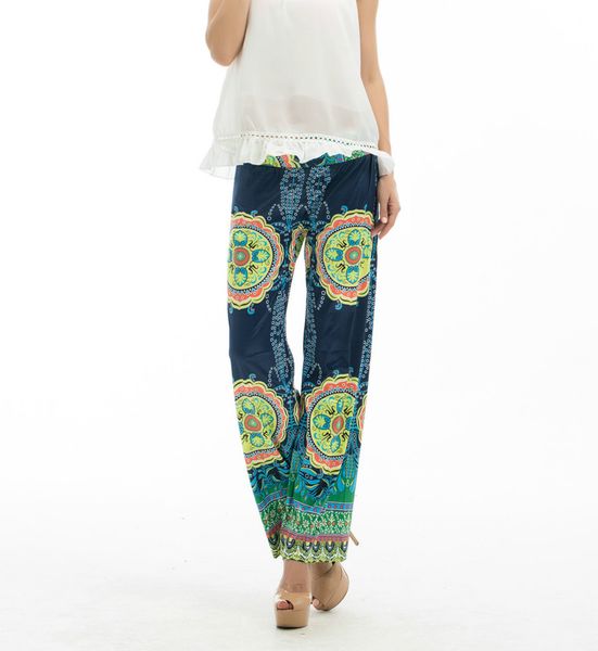 women's gypsy floral casual wide leg long stretch holiday beach pants bohemian loose trousers, Black;white
women's gypsy floral casual wide leg long stretch holiday beach pants bohemian loose trousers, Black;white
