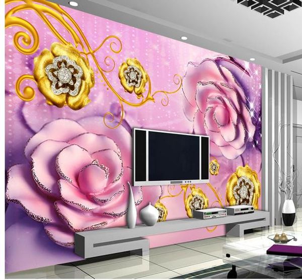 romantic flower fashion tv background wall background painting 3d customized wallpaper
romantic flower fashion tv background wall background painting 3d customized wallpaper