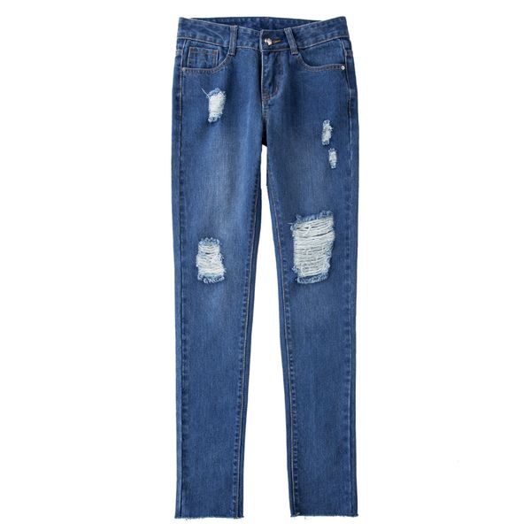 the new middle-waisted ventilation hole irregular elastic force small feet wear out jeans cowboy blue zipper female trousers
the new middle-waisted ventilation hole irregular elastic force small feet wear out jeans cowboy blue zipper female trousers