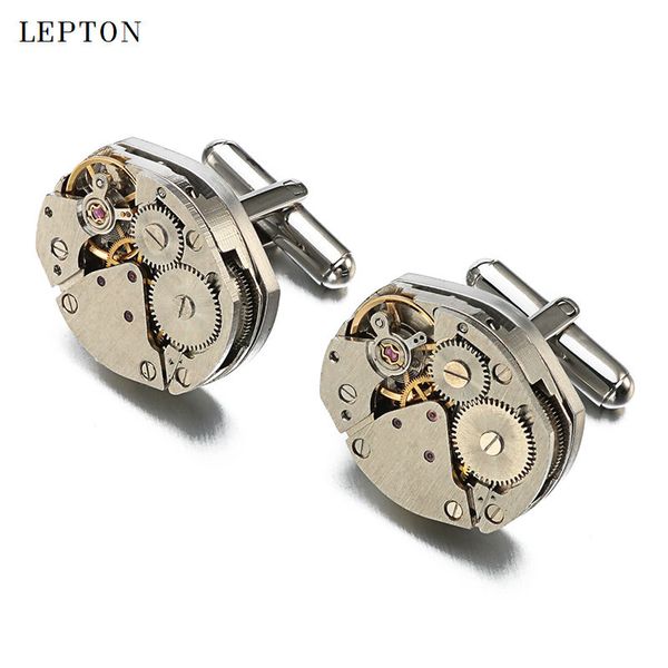 watch movement cufflinks of immovable lepton stainless steel steampunk gear watch mechanism cuff links for mens gemelos, Silver;golden
watch movement cufflinks of immovable lepton stainless steel steampunk gear watch mechanism cuff links for mens gemelos, Silver;golden