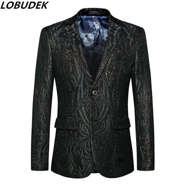 black men's jacket prom party fashion slim blazers outerwear nightclub bar singer stage performance male costumes show novelty, Black;brown
black men's jacket prom party fashion slim blazers outerwear nightclub bar singer stage performance male costumes show novelty, Black;brown