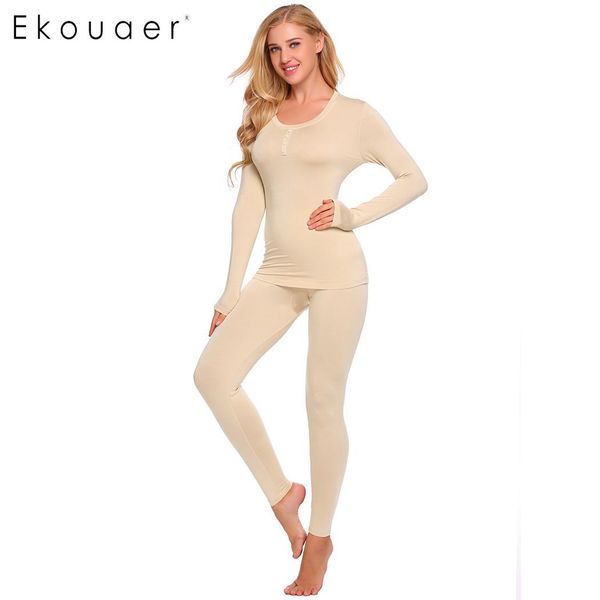 ekouaer set solid long sleeve with elastic waist pants thermal underwear women, Black;red
ekouaer set solid long sleeve with elastic waist pants thermal underwear women, Black;red