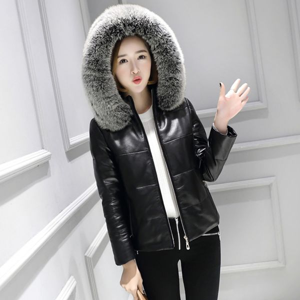 leather suede women winter down coat genuine sheepskin leather real fox fur trim hood down jacket new phoenix1124d, Black
leather suede women winter down coat genuine sheepskin leather real fox fur trim hood down jacket new phoenix1124d, Black