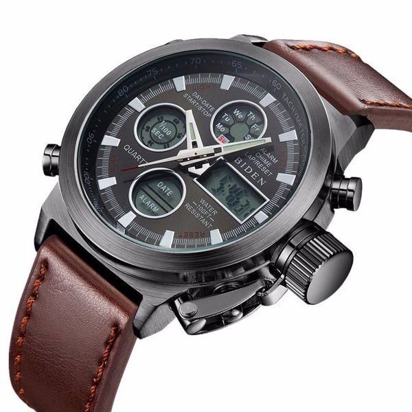 2018 fashion brown leather and nylon men's military watch waterproof analog digital sports watches for men, Slivery;brown
2018 fashion brown leather and nylon men's military watch waterproof analog digital sports watches for men, Slivery;brown
