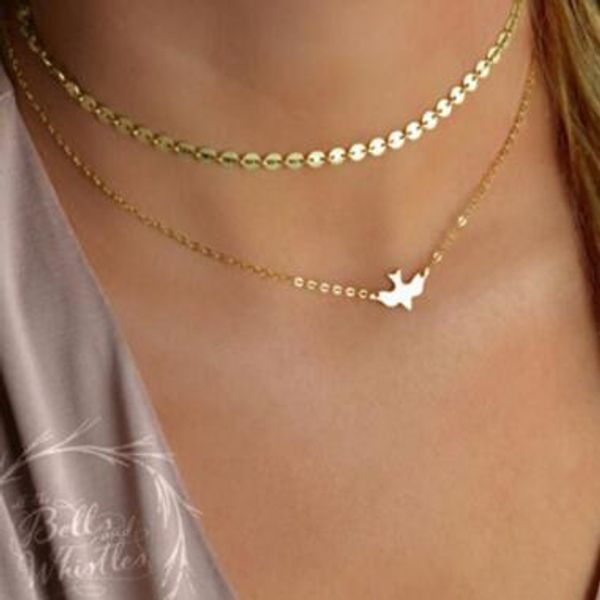 silver gold double layer peace pigeon necklace multilayer chain choker necklace collars fashion jewelry women christmas gift
silver gold double layer peace pigeon necklace multilayer chain choker necklace collars fashion jewelry women christmas gift