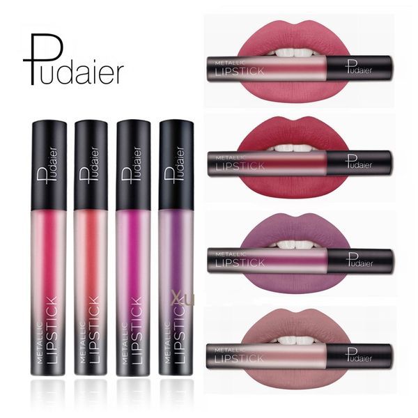 

pudaier 26 colors 6ml long lasting metallic lip gloss red velvet matte nude liquid lipsticks cosmetic lips makeup women gift