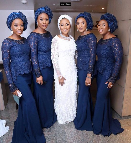 2019 navy blue african mermaid bridesmaid dresses lace applique ruffles long sleeves wedding guest formal maid of honor dresses vestidos, White;pink
2019 navy blue african mermaid bridesmaid dresses lace applique ruffles long sleeves wedding guest formal maid of honor dresses vestidos, White;pink